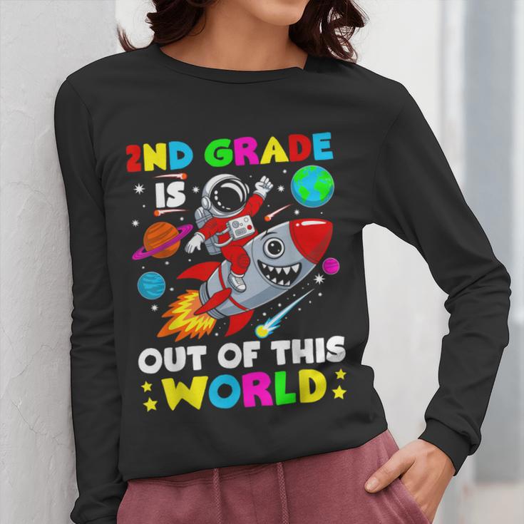 2nd Grade Is Out Of This World Space Rocket Planets Teacher Women Long Sleeve T-Shirt, 2nd Grade Teacher Gifts, funny design