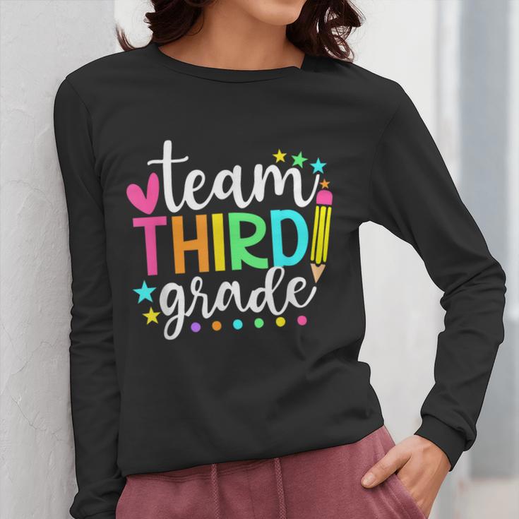 3rd Grade Team Pencil Teacher Student Back To School Girls Women Long Sleeve T-Shirt, funny design