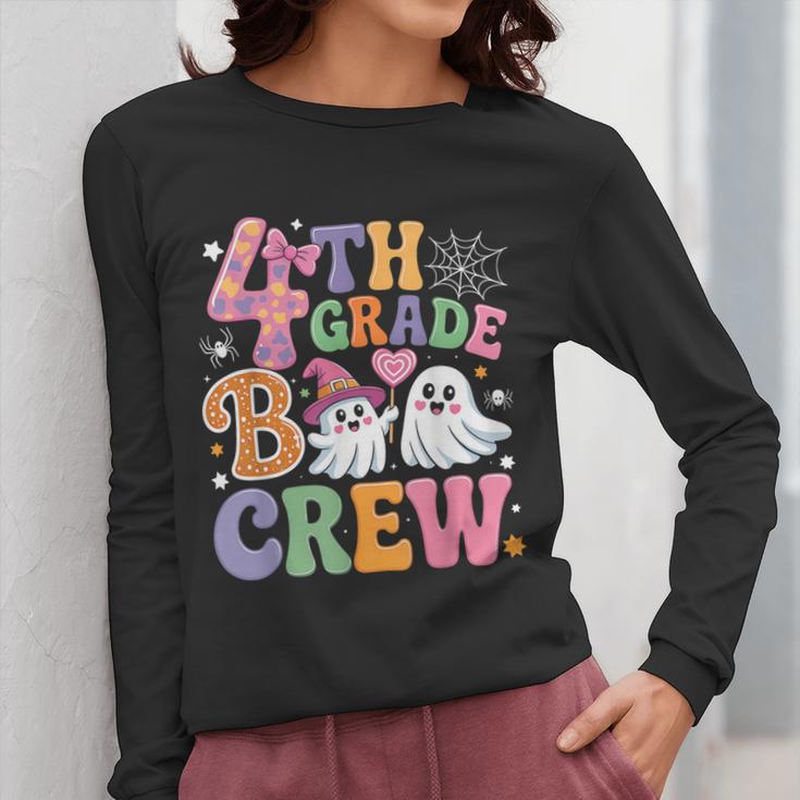 4th Grade Boo Crew Fourth Grade Teacher Kids Happy Halloween Women Long Sleeve T-Shirt, 4th Grade Teacher Gifts, funny design