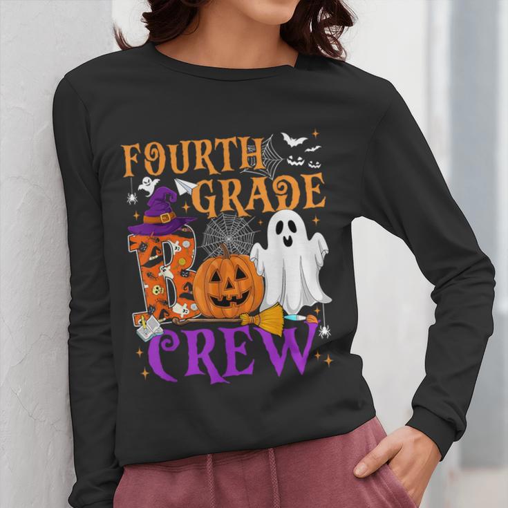 4th Grade Boo Crew Teacher Student Halloween Costume Women Long Sleeve T-Shirt, 4th Grade Teacher Gifts, funny design