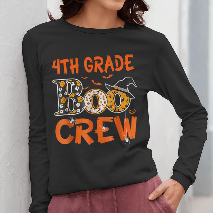 4th Grade Boo Crew Teacher Student Halloween Women Long Sleeve T-Shirt, 4th Grade Teacher Gifts, funny design