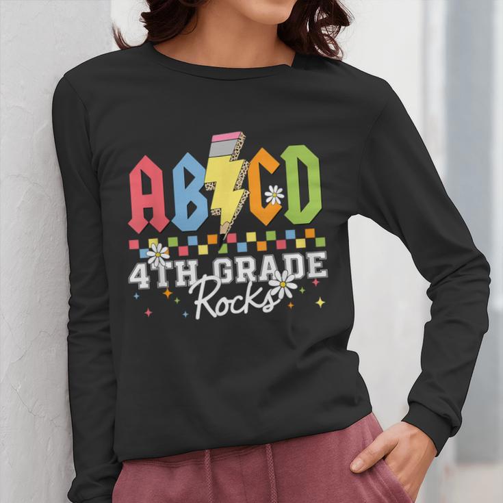 4th Grade Rocks ABCD Back To School Rock Teachers Women Long Sleeve T-Shirt, funny design 4th Grade Rocks ABCD Back To School Rock Teachers Women Long Sleeve T-Shirt, funny design
