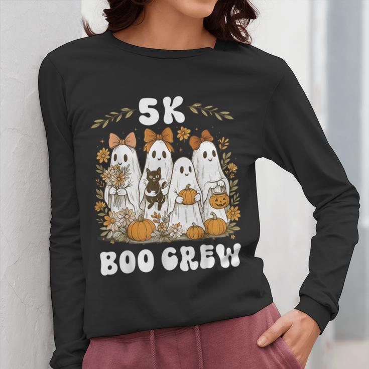 5K Boo Crew Halloween Teacher K5 Floral Ghost Trick Or Teach Women Long Sleeve T-Shirt, funny design 5K Boo Crew Halloween Teacher K5 Floral Ghost Trick Or Teach Women Long Sleeve T-Shirt, funny design