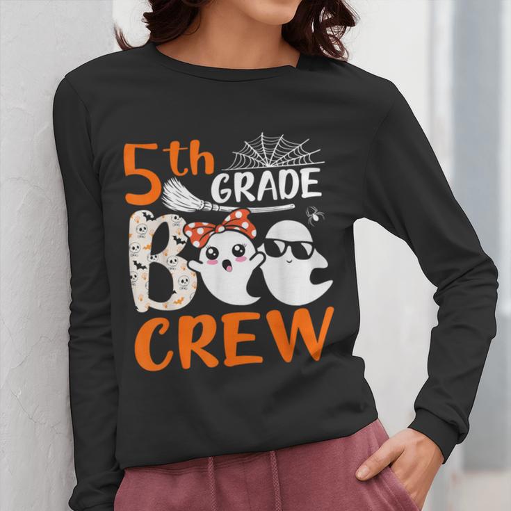 5th Grade Boo Crew Teachers Students Ghost Halloween Women Long Sleeve T-Shirt, funny design