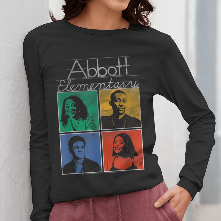 Abbott Elementary Colorful Pop Art Teachers TV Show Women Long Sleeve T-Shirt, funny design Abbott Elementary Colorful Pop Art Teachers TV Show Women Long Sleeve T-Shirt, funny design