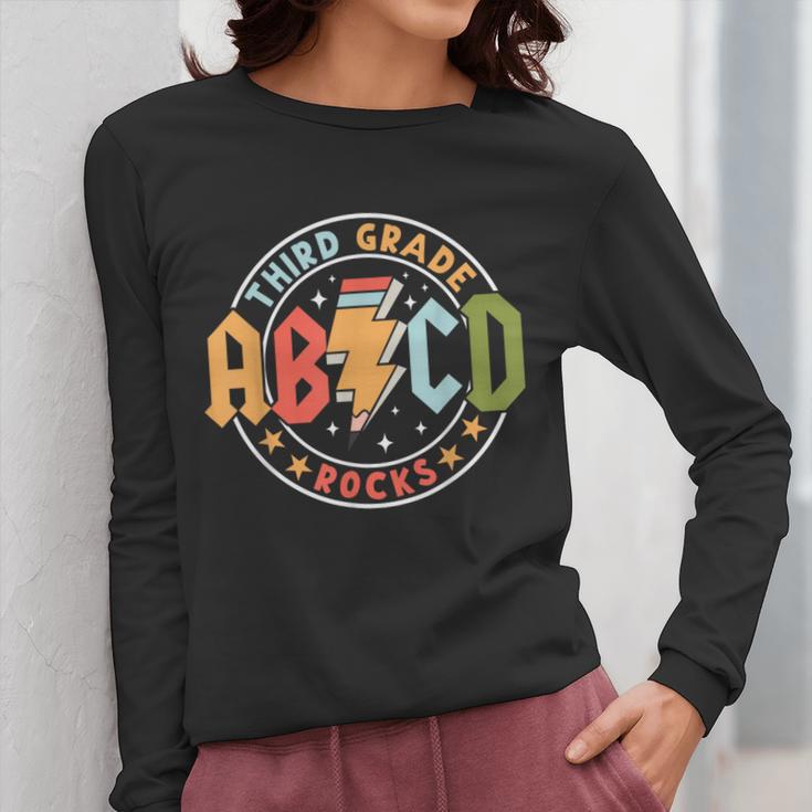ABCD 3rd Grade Rocks Pencil Lightning Teachers Rock Boys Women Long Sleeve T-Shirt, funny design ABCD 3rd Grade Rocks Pencil Lightning Teachers Rock Boys Women Long Sleeve T-Shirt, funny design