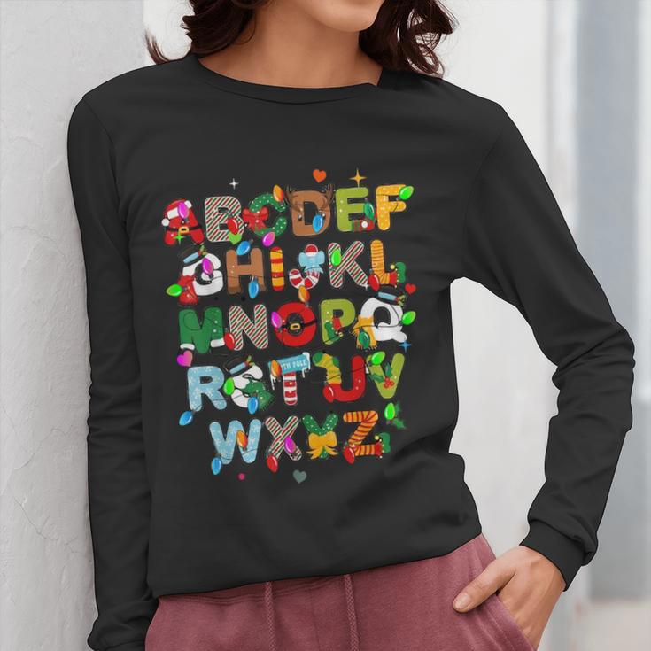 ABCs Learning Kindergarten Teacher Christmas Lights Alphabet For Men Women Kids Women Long Sleeve T-Shirt, funny design ABCs Learning Kindergarten Teacher Christmas Lights Alphabet For Men Women Kids Women Long Sleeve T-Shirt, funny design