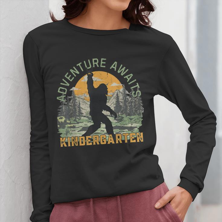 Adventure Awaits Bigfoot Teacher Kindergarten Back To School Women Long Sleeve T-Shirt, funny design Adventure Awaits Bigfoot Teacher Kindergarten Back To School Women Long Sleeve T-Shirt, funny design