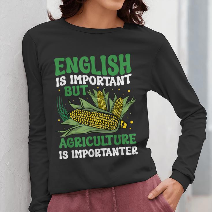 AG Teacher English Is Important But Agriculture Teacher Women Long Sleeve T-Shirt, English Teacher Gifts, funny design