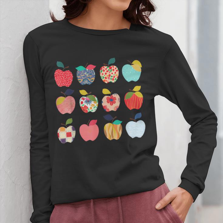 Art Apples Back To School For Teacher Student Women Long Sleeve T-Shirt, funny design Art Apples Back To School For Teacher Student Women Long Sleeve T-Shirt, funny design