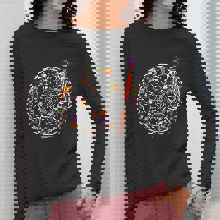 Art Teacher Pumpkin Scary Halloween Costume Men Women Women Long Sleeve T-Shirt, funny design