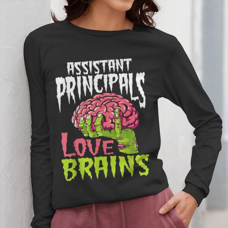 Assistant Principals Love Brains Zombie Teacher Halloween Women Long Sleeve T-Shirt, funny design Assistant Principals Love Brains Zombie Teacher Halloween Women Long Sleeve T-Shirt, funny design