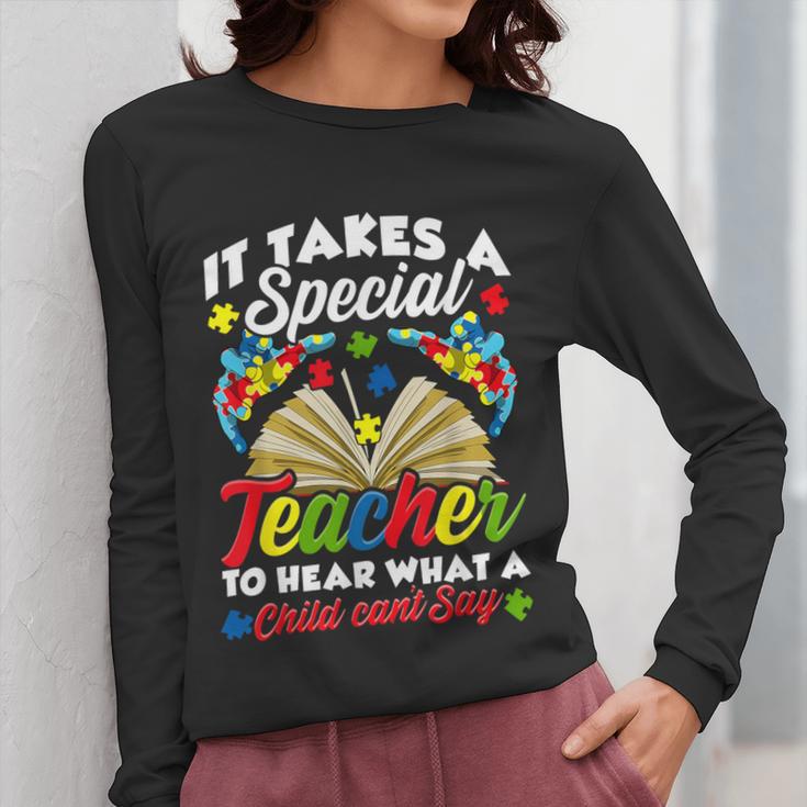 Autism Awareness Teacher Shirts It Takes A Special Teacher Women Long Sleeve T-Shirt, funny design Autism Awareness Teacher Shirts It Takes A Special Teacher Women Long Sleeve T-Shirt, funny design