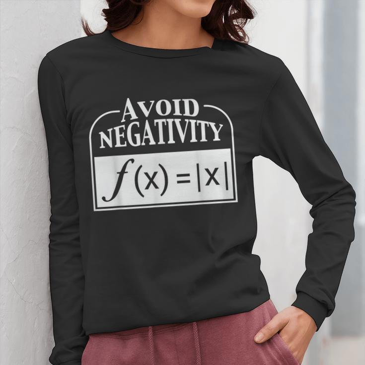 Avoid Negativity Math Teacher Women Long Sleeve T-Shirt, funny design