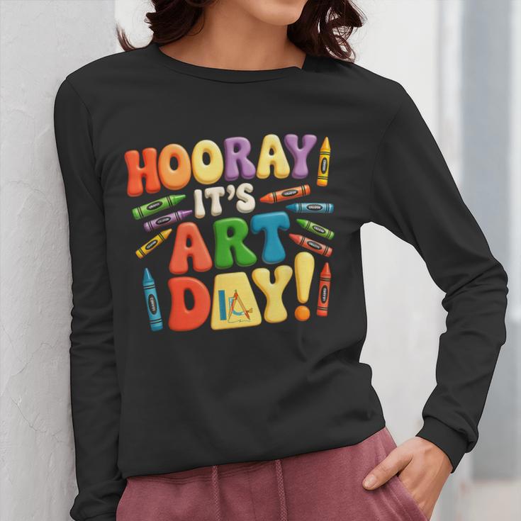 Back To School Hooray It's Art Day Art Teacher Artist Women Long Sleeve T-Shirt, funny design Back To School Hooray It's Art Day Art Teacher Artist Women Long Sleeve T-Shirt, funny design