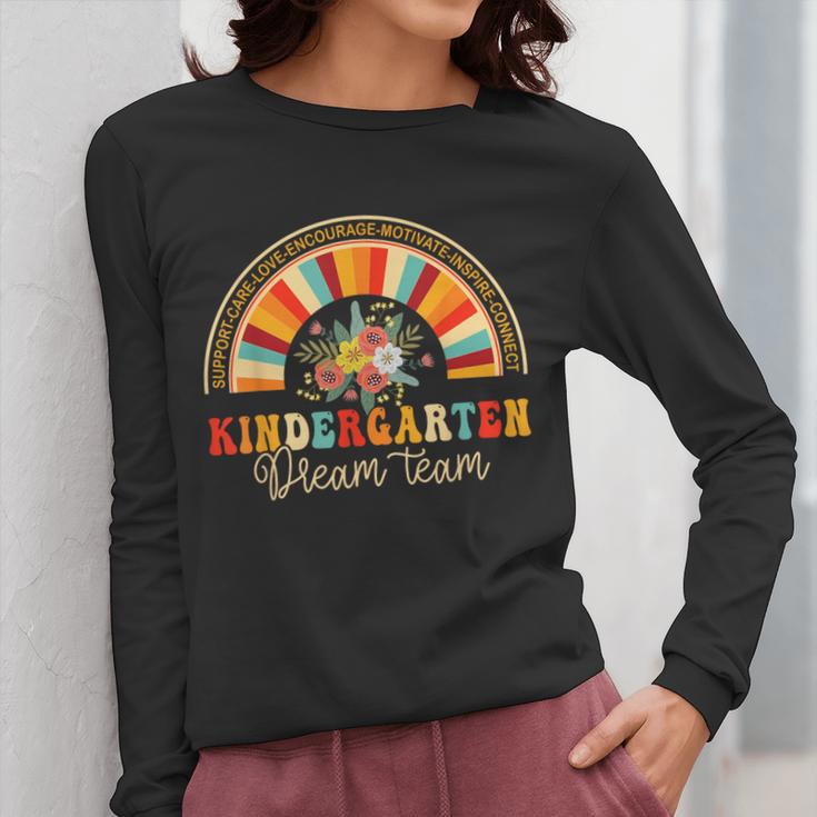 Back To School Kindergarten Dream Team Teacher Love Floral Women Long Sleeve T-Shirt, funny design Back To School Kindergarten Dream Team Teacher Love Floral Women Long Sleeve T-Shirt, funny design