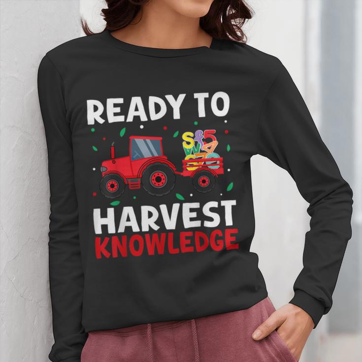 Back To School Teacher Farming Tractor Farmer Kids 100th Day Women Long Sleeve T-Shirt, funny design Back To School Teacher Farming Tractor Farmer Kids 100th Day Women Long Sleeve T-Shirt, funny design