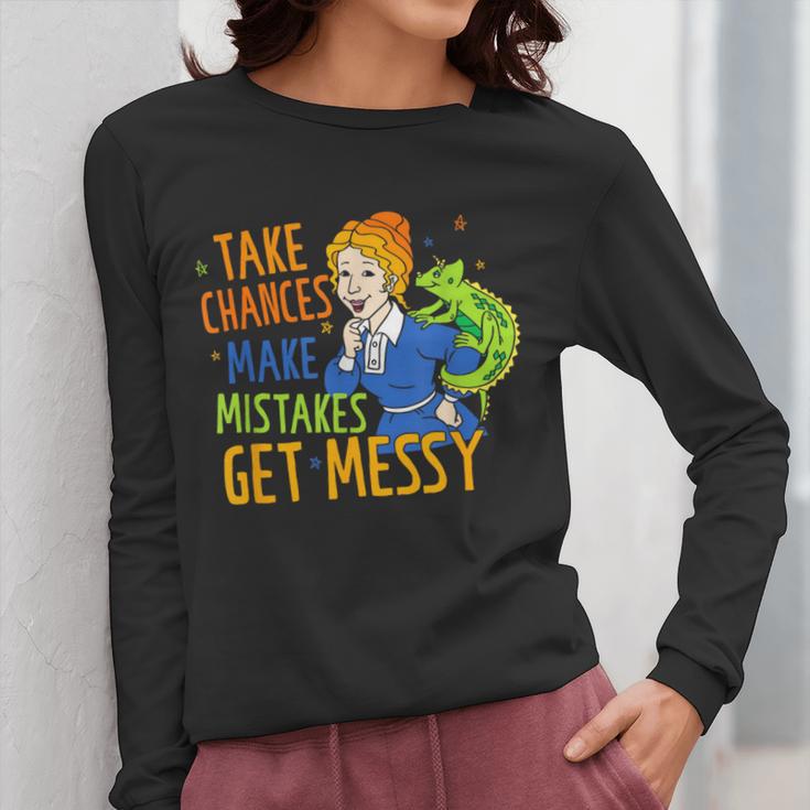 Beauty Teacher Take Chances Make Mistakes Get Messy Women Long Sleeve T-Shirt, funny design