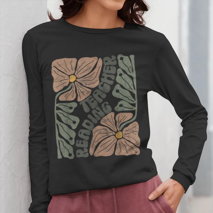 Boho Floral Reading Teacher Retro Reading Specialist Wildfl Women Long Sleeve T-Shirt, funny design Boho Floral Reading Teacher Retro Reading Specialist Wildfl Women Long Sleeve T-Shirt, funny design