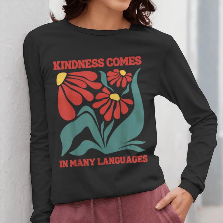 Boho Flower ESL Teacher Kindness Comes In Many Languages Women Long Sleeve T-Shirt, Esl Teacher Gifts, funny design Boho Flower ESL Teacher Kindness Comes In Many Languages Women Long Sleeve T-Shirt, Esl Teacher Gifts, funny design