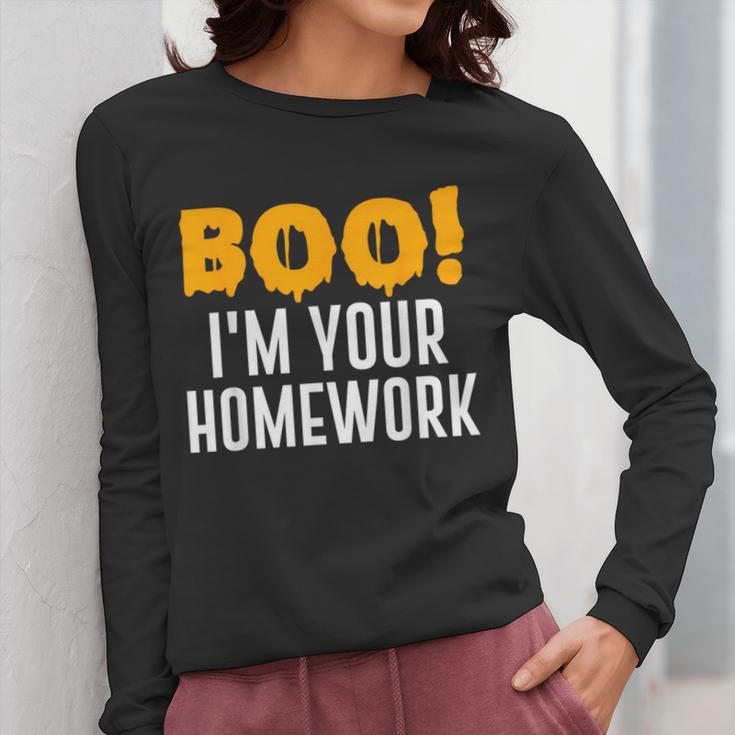 Boo I'm Your Homework Halloween Teacher Costume Women Long Sleeve T-Shirt, funny design Boo I'm Your Homework Halloween Teacher Costume Women Long Sleeve T-Shirt, funny design