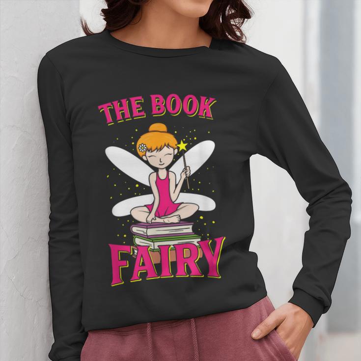 The Book Fairy Reading Teacher Librarian T-Shirt Women Long Sleeve T-Shirt, funny design
