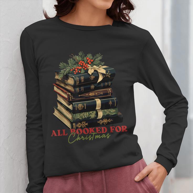 All Booked For Christmas Christmas Book Tree For Teacher For Men Women Kids Women Long Sleeve T-Shirt, funny design All Booked For Christmas Christmas Book Tree For Teacher For Men Women Kids Women Long Sleeve T-Shirt, funny design