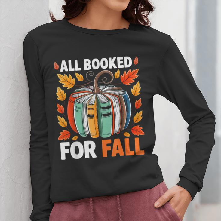 All Booked For Fall Book Pumpkin Autumn Thanksgiving Teacher Women Long Sleeve T-Shirt, funny design All Booked For Fall Book Pumpkin Autumn Thanksgiving Teacher Women Long Sleeve T-Shirt, funny design