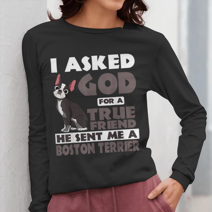 Boston Terrier American Gentleman Non-Sporting Dog Lover Women Long Sleeve T-Shirt, American Boston Terrier Gifts, funny design