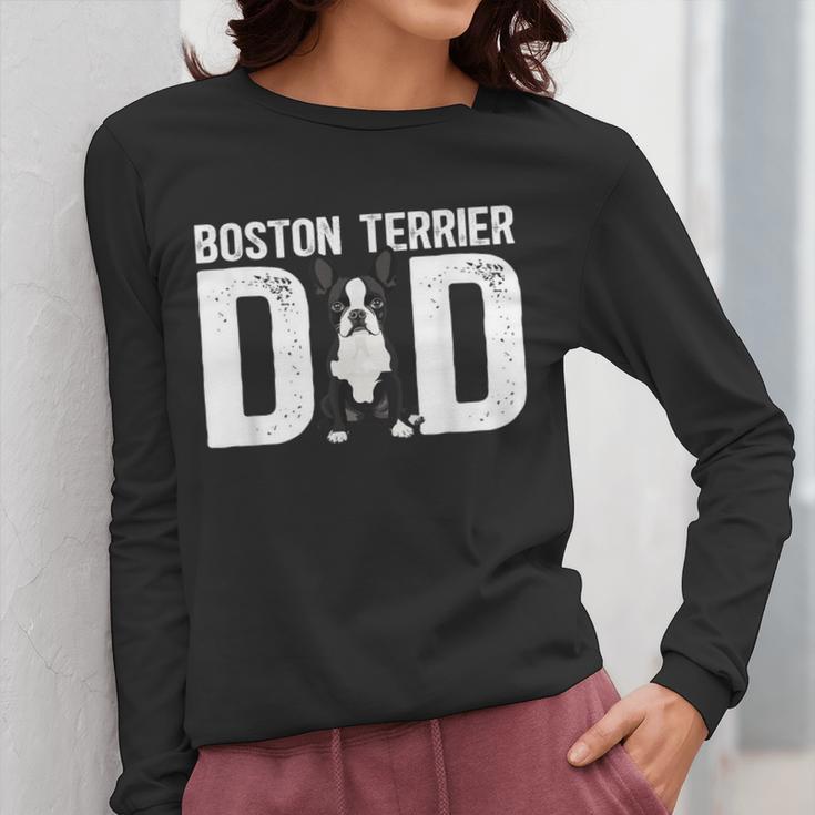 Boston Terrier Dad Of A Bostie Dad Bostie Father Women Long Sleeve T-Shirt, Couple Gifts, Boston Terrier Dad Gifts, funny design