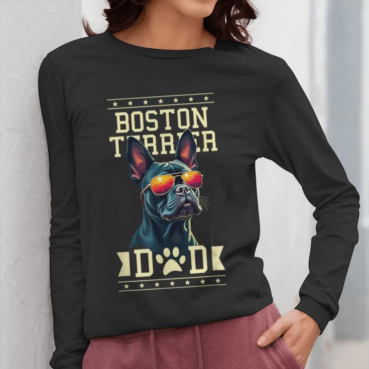 Boston Terrier Dad Boston Bull Bostie Dog Women Long Sleeve T-Shirt, Couple Gifts, Boston Terrier Dad Gifts, funny design