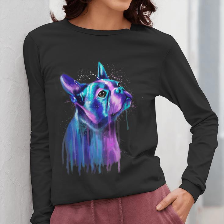 Boston Terrier Dog For a Boston Terrier Mom Women Long Sleeve T-Shirt, Couple Gifts, Mom Gifts, Boston Terrier Mom Gifts, funny design