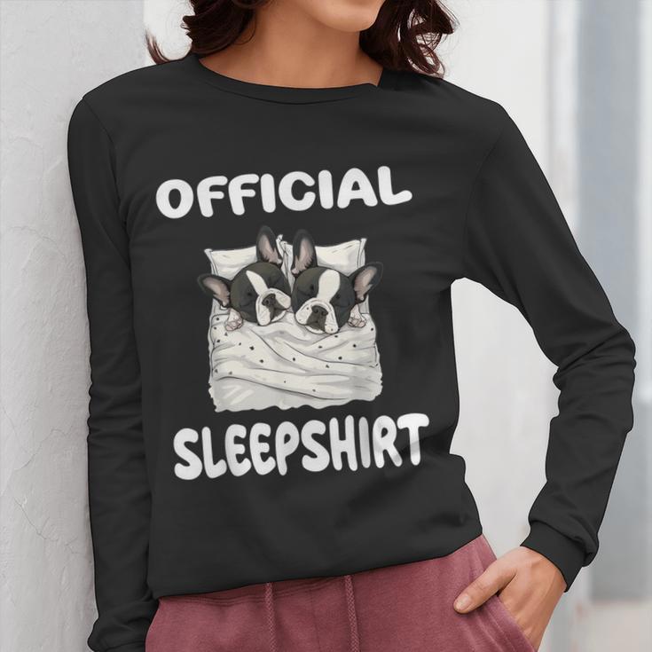Boston Terrier Dog Official Sleepshirt Pajamas Nightgown For Men Women Girls Kids Women Long Sleeve T-Shirt, funny design