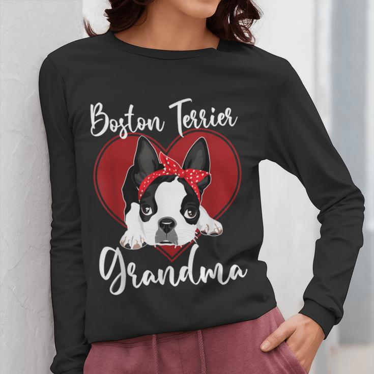 Boston Terrier Grandma Dog Owner Boston Terrier For Men Women Women Long Sleeve T-Shirt, funny design