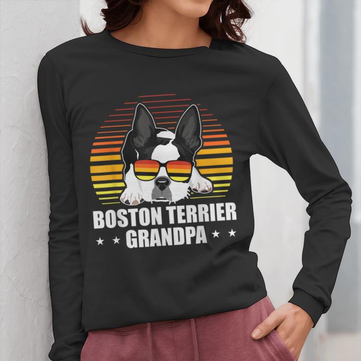 Boston Terrier Grandpa Dog Owner Boston Terrier Women Long Sleeve T-Shirt, funny design