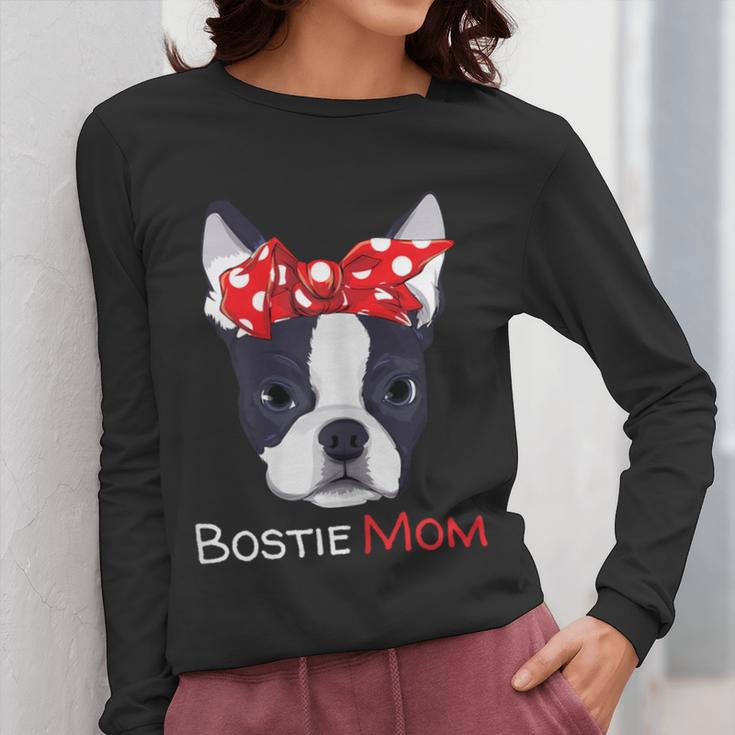 Boston Terrier Mom Bostie Women Girls Women Long Sleeve T-Shirt, Couple Gifts, Mom Gifts, Boston Terrier Mom Gifts, funny design