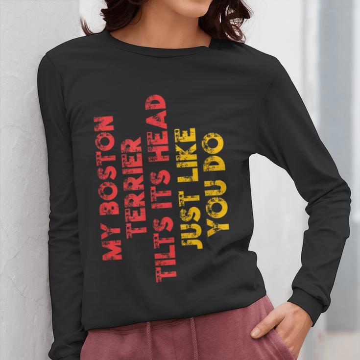 Boston Terrier Mom Dad Dog Lover Owner Women Men Women Long Sleeve T-Shirt, Couple Gifts, Mom Gifts, Boston Terrier Dad Gifts, Boston Terrier Mom Gifts, funny design