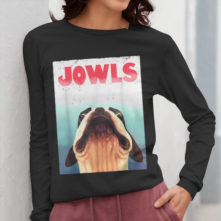 Boston Terriers Jowls Dog Mom Dog Dad Women Long Sleeve T-Shirt, Couple Gifts, Mom Gifts, funny design