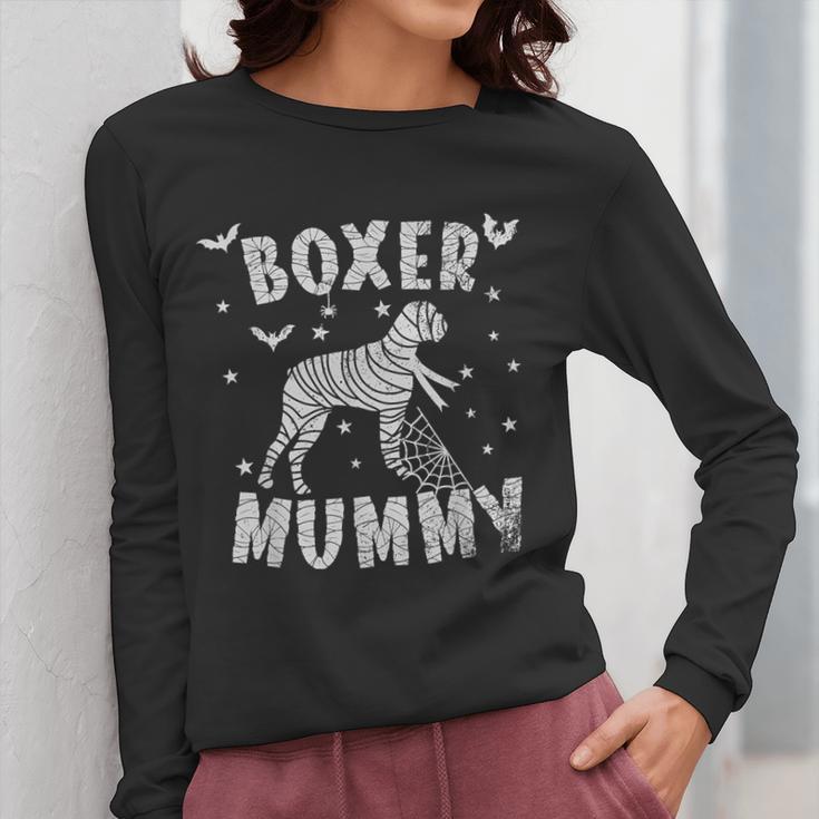 Boxer Dog Mama Halloween Women Long Sleeve T-Shirt, funny design
