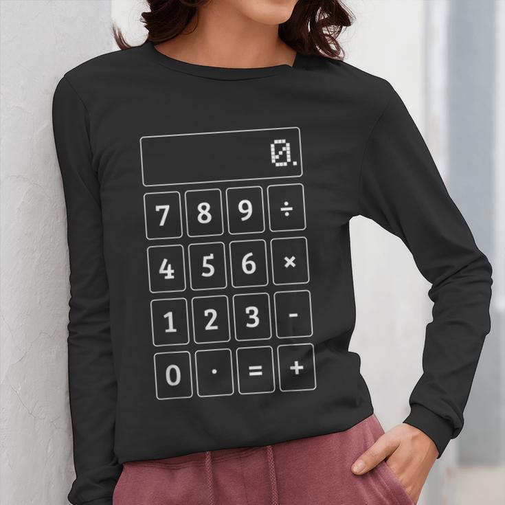 Calculator Costume Halloween Math Teacher Nerd For Men Women Women Long Sleeve T-Shirt, funny design