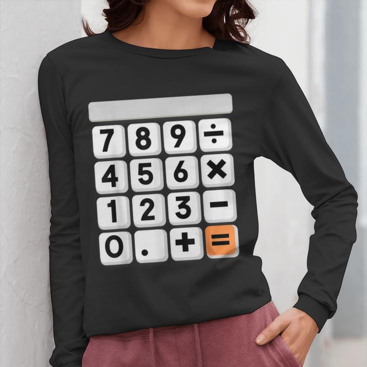Calculator Easy Halloween Costume For Math Teacher Women Long Sleeve T-Shirt, funny design