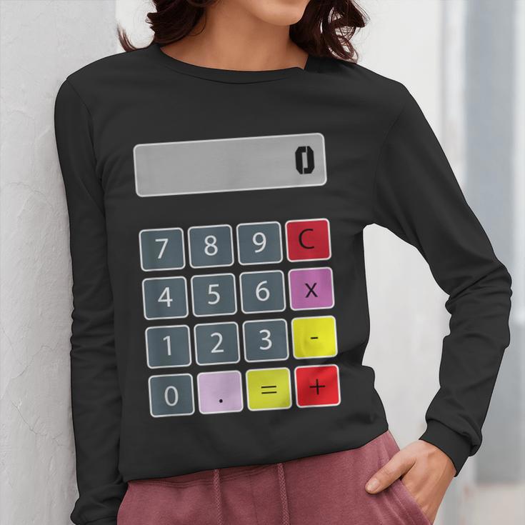Calculator Math Teacher Halloween Costumes Women Men Adults Women Long Sleeve T-Shirt, funny design