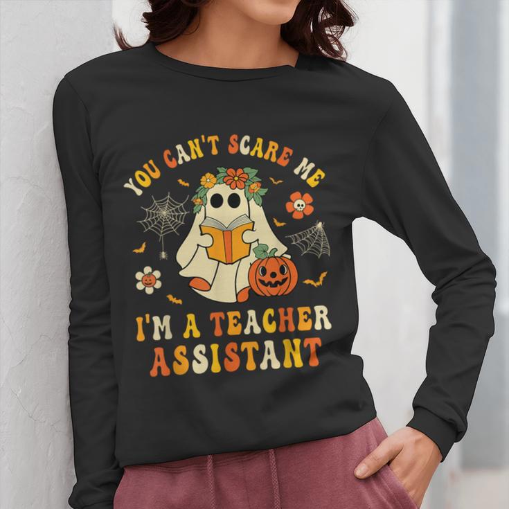 You Can't Scare Me I'm A School Teachers Assistant Halloween Women Long Sleeve T-Shirt, funny design You Can't Scare Me I'm A School Teachers Assistant Halloween Women Long Sleeve T-Shirt, funny design