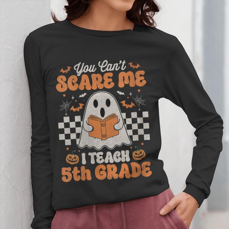 You Can't Scare Me I Teach 5th Grade Retro Teacher Halloween Women Long Sleeve T-Shirt, funny design You Can't Scare Me I Teach 5th Grade Retro Teacher Halloween Women Long Sleeve T-Shirt, funny design