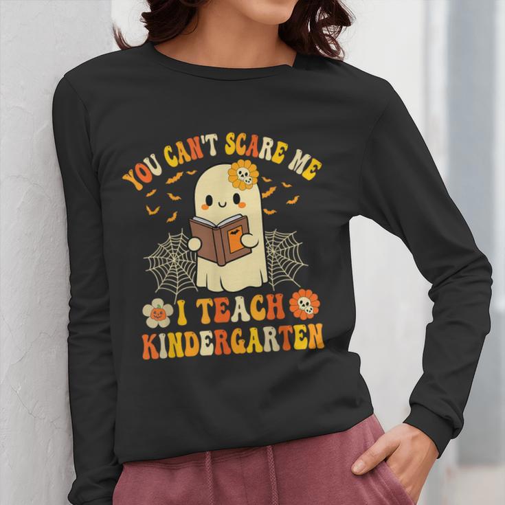 You Can't Scare Me I Teach Kindergarten Halloween Teacher Women Long Sleeve T-Shirt, funny design You Can't Scare Me I Teach Kindergarten Halloween Teacher Women Long Sleeve T-Shirt, funny design