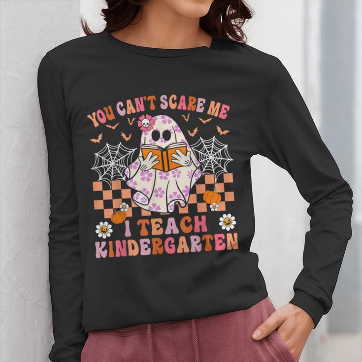 You Cant Scare Me I Teach Kindergarten Teacher Halloween Women Long Sleeve T-Shirt, funny design You Cant Scare Me I Teach Kindergarten Teacher Halloween Women Long Sleeve T-Shirt, funny design