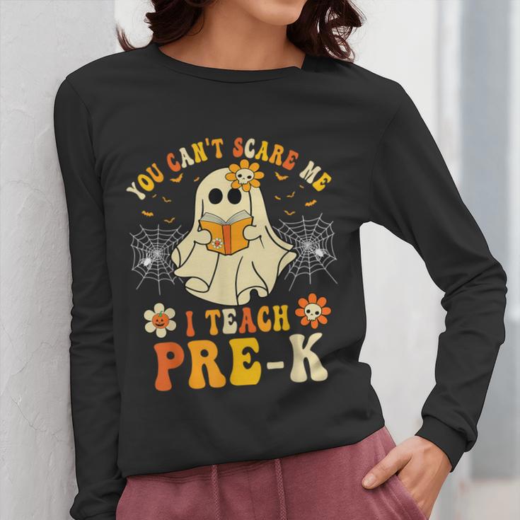 You Can't Scare Me I Teach Pre-K Halloween Teacher Ghost Women Long Sleeve T-Shirt, funny design You Can't Scare Me I Teach Pre-K Halloween Teacher Ghost Women Long Sleeve T-Shirt, funny design