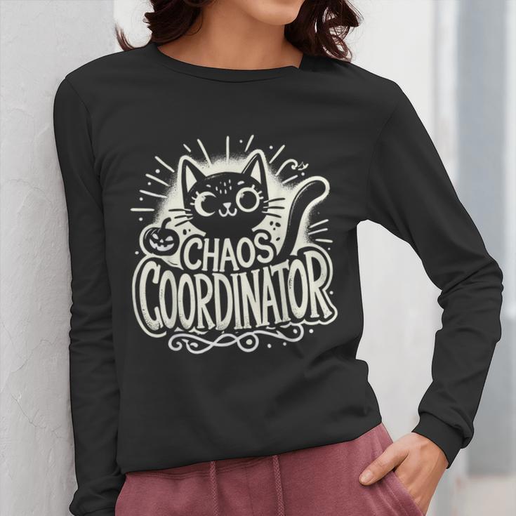 Cat Chaos Coordinator For Women Mom Halloween Teacher Women Long Sleeve T-Shirt, Couple Gifts, funny design