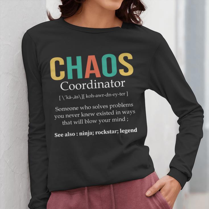 Chaos Coordinator Teacher Coworker Boss Appreciation Women Long Sleeve T-Shirt, funny design