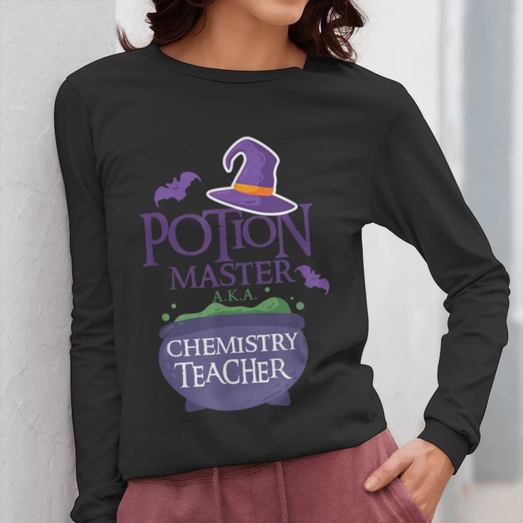 Chemistry Teacher Halloween Shirt School POTION MASTER Women Long Sleeve T-Shirt, funny design